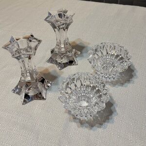 Lot of 2 Crystal Candlestick Holders